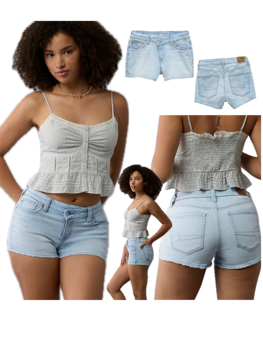 American Eagle Next Level Curvy High-Waisted
Denim Short Short NEW WITH TAGS